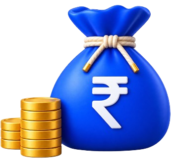 Loan money bag with coins